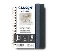 Canson Professional Book, Papel Acuarela, Grano Fino, 300 gsm, Cuaderno Espiral, A5-14,8 x 21 cm, Blanco Natural, 20 hojas