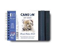 Canson Cuaderno Profesional, Papel Mixed Media, Grano Fino, 300 g, Cuaderno Espiral, A5, Blanco, 28 hojas, C31200L006