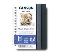 Canson Professional Book, Papel Multitécnica, Grano Fino, 300g, Cuaderno Espiral, A5-14,8x21cm, Blanco, 28 hojas