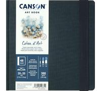 Canson Professional Book, Papel para Acuarela, Grano Fino, 300g, Cuaderno Cosido, 20x20cm, Blanco, 24 hojas