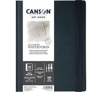 Canson Professional Book, Papel para acuarela, Grano Fino, 300g, Cuaderno cosido, Tapa dura, 21,6x27,9cm, Blanco, 20 hojas