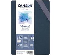 Canson Professional Book, Papel para Acuarela, Grano Fino, 300gsm, Cuaderno Acordeón, Tapa Dura, 14,8x21cm, Blanco, 18 páginas