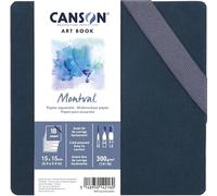 Canson Professional Book, Papel para Acuarela, Grano Fino, 300gsm, Cuaderno Acordeón, Tapa Dura, 15x15cm, Blanco, 18 páginas