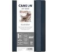 Canson Professional Book, Papel para ilustración, Liso, 200g, Cuaderno cosido, Tapa dura, 14x21.6cm, Blanco, 40 hojas