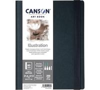 Canson Professional Book, Papel para ilustración, Liso, 200g, Cuaderno cosido, Tapa dura, 21,6x27,9cm, Blanco, 40 hojas