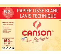 Canson técnica 200037101 Papel de dibujo, color blanco, color blanco 24 x 32 cm