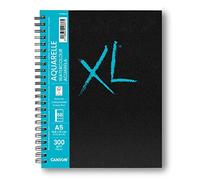 Canson XL Art Book, Papel Acuarela, Grano Fino, 300gsm, Cuaderno Espiral, A5-14,8x21cm, Blanco, 34 hojas