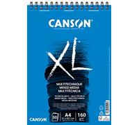 Canson XL Mix Media Texturado Álbum Espiral Microperforado A4 50 hojas 160g, Blanco, C31078A034