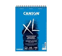 Canson XL Mix Media Texturado Álbum Espiral Microperforado A5 30 hojas 160g, Blanco, C31078A035