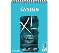 Bloc dibujo acuarela canson xl aquarelle grano fino din a4 microperforado espiral 21x29,7 cm 30 hojas 300 gr