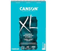 Bloc dibujo acuarela canson xl aquarelle grano fino din a3 microperforado espiral 29,7x42 cm 30 hojas 300 gr