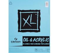 Canson XL Series-Bloc de Papel acrílico y Aceite, Tela a Prueba de Sangrado, con Textura, Plegable, 61,7 kg, 28 x 14 Pulgadas, Blanco, 24 Hojas, 0, 11"X14"