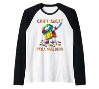 Can't Adult Still Building Blocks Bricks Master Builder Fun Camiseta Manga Raglan