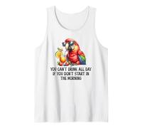 Cant Drink All Day if You Dont Start Morning Drinking Parrot Camiseta sin Mangas