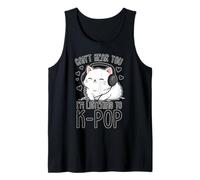 Can't Hear You, Escuchando K-Pop Cute Cat Music Camiseta sin Mangas