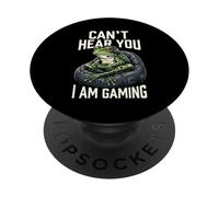Can't Hear You I Am Gaming Funny Gamer Frog para Adolescentes Adultos PopSockets PopGrip Adhesivo
