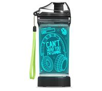 Can't Hear You I'm Gaming Botella de agua, 7 luces de color, tazas de bebida con luz 3D, regalos para jugadores, sin BPA y a prueba de fugas, tapa superior abatible y asa fácil de limpiar y llevar
