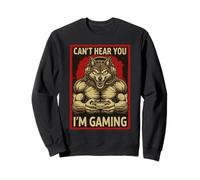 Cant Hear You Im Gaming Hombres Niños Mujeres Lobo Divertido Gamer Sudadera