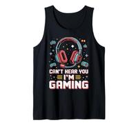 Cant Hear You Im Gaming Pixel Art Retro Headset Video Gamers Camiseta sin Mangas