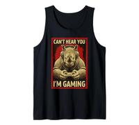 Can't Hear You Im Gaming Rhino Funny Gamer Art para Hombres y Mujeres Camiseta sin Mangas