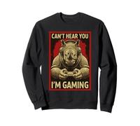 Can't Hear You Im Gaming Rhino Funny Gamer Art para Hombres y Mujeres Sudadera