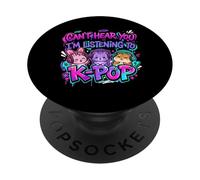 Can't Hear You I'm Listening To K-Pop Animals Divertido PopSockets PopGrip Adhesivo