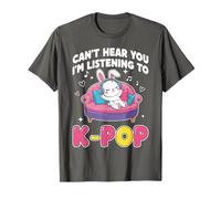 Can't Hear You I'm Listening To K-Pop Tee Kawaii Bunny K-Pop Camiseta