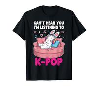 Can't Hear You I'm Listening To K-Pop Tee Kawaii Bunny K-Pop Camiseta