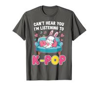 Can't Hear You I'm Listening To K-Pop Tee Kawaii Bunny K-Pop Camiseta