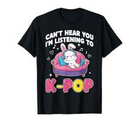 Can't Hear You I'm Listening To K-Pop Tee Kawaii Bunny K-Pop Camiseta