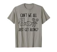 Can't We All Just Get Along Rock Paper Scissors Juego Broma Camiseta