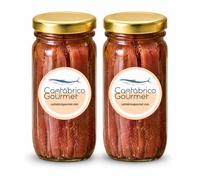 CANTABRICO GOURMET® Anchoas de Santoña | Anchoas del Cantábrico en Aceite | 36-46 Filetes Artesanales Premium | Anchoa Gourmet (200gr) en tarro | Sabor Intenso Ligero en Sal