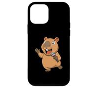 Cantando Capybara Cartoon Cute Water Pig Música Diseño Carcasa para iPhone 12 Mini