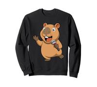Cantando Capybara Cartoon Cute Water Pig Música Diseño Sudadera