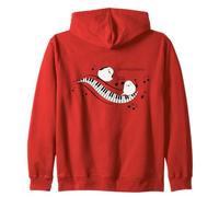 Cantando pájaros | Piano | Teclado | Pianista | Aves Silvestres japonesas | Hokkaido Blanco | Simaenaga Bird Sudadera con Capucha