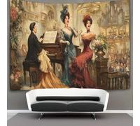 Cantante de ópera húngara Decoraciones Tapiz Para Colgar En La Pared Hombre tocando el piano Impresión 3D Manta De Pared Póster Ideal Como Decoración De Habitación, Salón Y Dormitorio 100cmx150cm