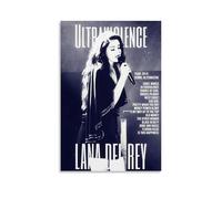 Cantante Lana Del Rey Póster Música Vintage Portada Para Habitaciones, Lienzo Estético Arte de Pared Decoración de Dormitorio Póster 12x18 pulgadas (30x45cm)