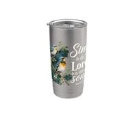 Cantar al Señor Una Nueva Canción Fe Cristiana Religión Adoración Vaso térmico de acero inoxidable de doble pared