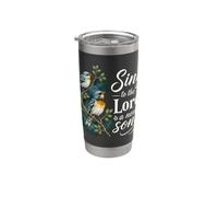 Cantar al Señor Una Nueva Canción Fe Cristiana Religión Adoración Vaso térmico de acero inoxidable de doble pared