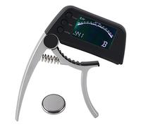 Canter/titular de Guitarra-CAPO Precise y Sintonizador 2-en-1 Sensible para Motores de Gasolina Electrogitarios Acústicos Construcción ABS (SILVER)