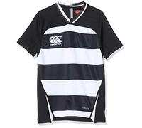 Canterbury Camiseta de Rugby Vapodri Evader Hooped para niño, Niños, Camiseta de Rugby., QA00423098A, Negro/Blanco, 42