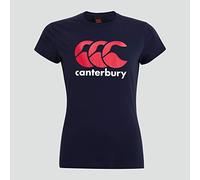 Canterbury CCC Logo T-Shirt | Comfortable Regular Fit | Cotton Blend Camiseta no técnica, Mujer, Azul Marino, 38
