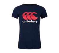 Canterbury CCC Logo T-Shirt | Comfortable Regular Fit | Cotton Blend Camiseta no técnica, Mujer, Azul Marino, XS