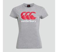 Canterbury CCC Logo T-Shirt | Comfortable Regular Fit | Cotton Blend Camiseta no técnica, Mujer, Gris Claro Jaspeado, 40