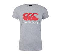 Canterbury CCC Logo T-Shirt | Comfortable Regular Fit | Cotton Blend Camiseta no técnica, Mujer, Gris Claro Jaspeado, 42