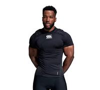 Canterbury Chaleco de Rugby Pro Protection para Adultos Unisex, Protege el Pecho y los Hombros, Transpirable, Ligero y Flexible, Color Negro/Blanco/Plateado, Talla M