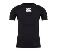 Canterbury Chaleco de Rugby Unisex Pro Protection para niños, Protege el Pecho y los Hombros, Transpirable, Ligero y Flexible, Negro/Blanco/Plateado, MB