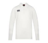 Canterbury Cricket Performance Long Sleeve Camisa Polo para Hombre, Cream, S