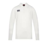 Canterbury Cricket Performance Long Sleeve Camisa Polo para Niños, Cream, 12 años