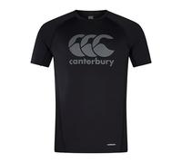 Canterbury Large Logo Superlight Camiseta para Hombre, Black/Gunmetal Grey, L